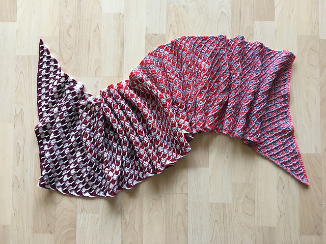 Strawberry Candy Stripe (Rectangular) Shawl